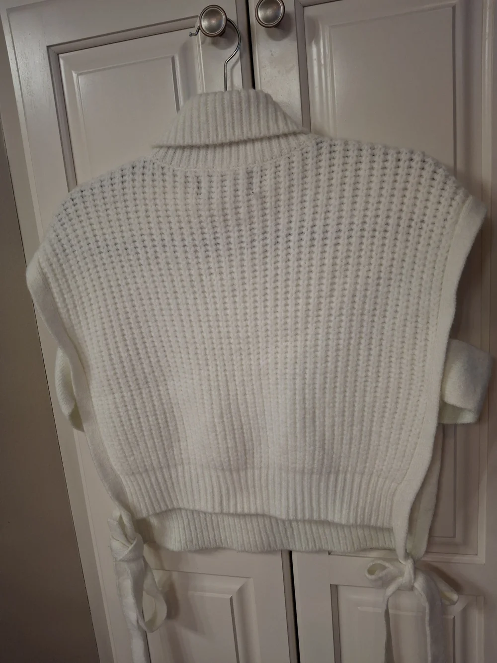 Cider Ivory Cable Knit Turtleneck Sweater Vest - Picture 9 of 13